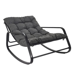 Altobuy - vidia - Fauteuil à Bascule Anthracite avec Coussin Capitonné - Gris anthracite