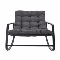 Altobuy - vidia - Fauteuil à Bascule Anthracite avec Coussin Capitonné - Gris anthracite