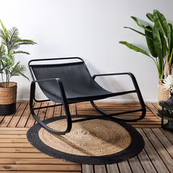 Altobuy - vidia - Fauteuil à Bascule Anthracite avec Coussin Capitonné - Gris anthracite - Vue supplémentaire 5