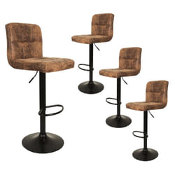 Altobuy - julio - Lot de 4 Tabourets Simili Marron Camel