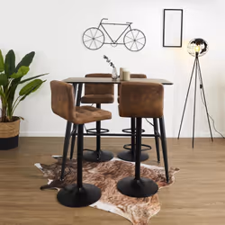 Altobuy - julio - Lot de 4 Tabourets Simili Marron Camel