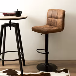 Altobuy - julio - Lot de 4 Tabourets Simili Marron Camel