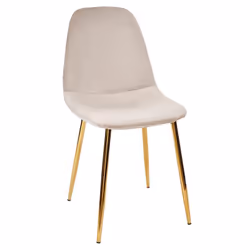 Holla - Lot de 4 Chaises Taupe Motif Ecailles Piétement Gold - Taupe