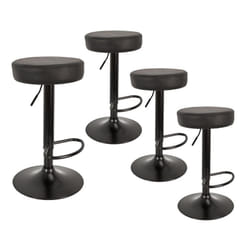 Smido - Lot de 4 Tabourets Réglables Simili Noir - Noir
