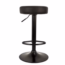 Smido - Lot de 4 Tabourets Réglables Simili Noir - Noir