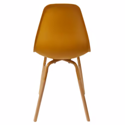 Fluk - Lot de 4 Chaises Polypropylène Jaune et Bois - Jaune - Vue supplémentaire 9