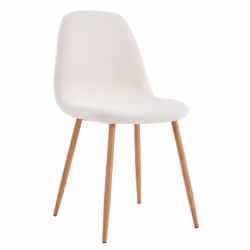 Fjard - Lot de 4 Chaises Blanches Tissu Bouclettes - Blanc