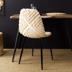 Wap - Lot de 4 Chaises Blanches à Motifs Pieds Noirs - Blanc