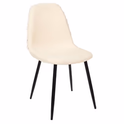 Wap - Lot de 4 Chaises Blanches à Motifs Pieds Noirs - Blanc