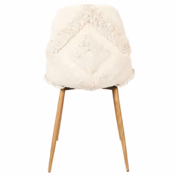Wap - Lot de 4 Chaises Blanches à Motifs Pieds Effet Bois - Blanc