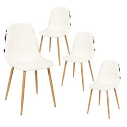 Wap - Lot de 4 Chaises Blanches et Noires Pieds Effet Bois - Blanc