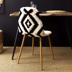 Wap - Lot de 4 Chaises Blanches et Noires Pieds Effet Bois - Blanc