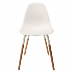 Fluk - Lot de 6 Chaises Polypropylène Blanc et Bois - Blanc - Vue supplémentaire 6