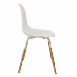 Fluk - Lot de 6 Chaises Polypropylène Blanc et Bois - Blanc - Vue supplémentaire 7