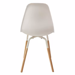 Fluk - Lot de 6 Chaises Polypropylène Blanc et Bois - Blanc - Vue supplémentaire 8