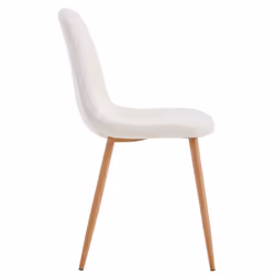 Fjard - Lot de 6 Chaises Blanches Tissu Bouclettes - Blanc - Vue supplémentaire 6