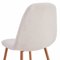 Fjard - Lot de 6 Chaises Blanches Tissu Bouclettes - Blanc - Vue supplémentaire 8