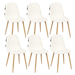 Wap - Lot de 6 Chaises Blanches et Noires Pieds Effet Bois - Blanc