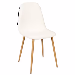 Wap - Lot de 6 Chaises Blanches et Noires Pieds Effet Bois - Blanc - Vue supplémentaire 4