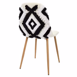 Wap - Lot de 6 Chaises Blanches et Noires Pieds Effet Bois - Blanc - Vue supplémentaire 8