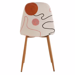 Wap - Lot de 6 Chaises Motifs Colorés Pieds Effet Bois - Blanc