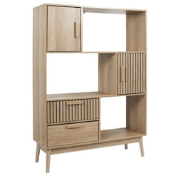 Altobuy - pajan - Bibliothèque Etagère Effet Bois avec Tasseaux - Marron clair