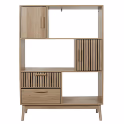 Altobuy - pajan - Bibliothèque Etagère Effet Bois avec Tasseaux - Marron clair - Vue supplémentaire 4