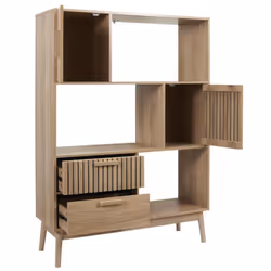 Altobuy - pajan - Bibliothèque Etagère Effet Bois avec Tasseaux - Marron clair - Vue supplémentaire 5