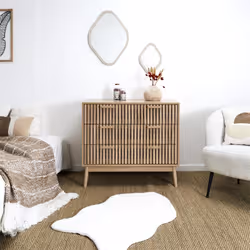 Altobuy - pajan - Commode 3 Tiroirs Effet Bois avec Tasseaux - Marron clair