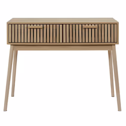 Pajan - Console 2 Tiroirs Effet Bois avec Tasseaux - Marron clair