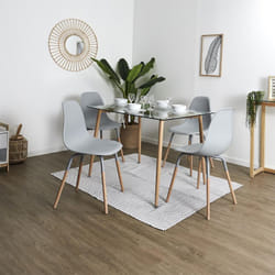 Altobuy - verana - Ensemble Table en Verre + 4 Chaises pp Gris