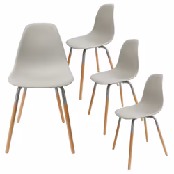 Altobuy - verana - Ensemble Table en Verre + 4 Chaises pp Gris - Vue supplémentaire 2