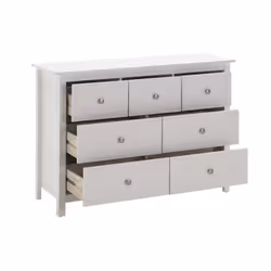 Altobuy - fred - Commode 7 Tiroirs Bois Massif Coloris Blanc - Blanc - Vue supplémentaire 4