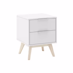 Altobuy 3663738595322, Table de chevet, Blanc, 2 tiroir(s), Bois, 400 mm, 350 mm