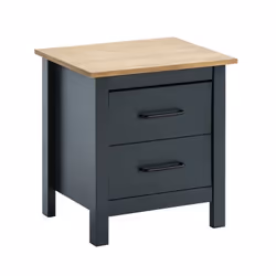 Altobuy 3663738595612, Table de chevet, Bleu, 2 tiroir(s), Bois, 460 mm, 350 mm