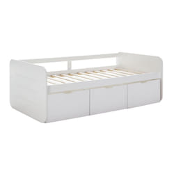 Zella - Lit 90x190cm + 3 Tiroirs Coloris Blanc - Blanc