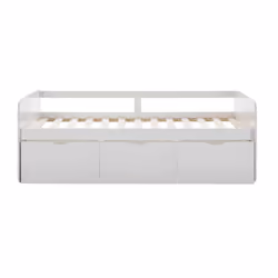 Zella - Lit 90x190cm + 3 Tiroirs Coloris Blanc - Blanc