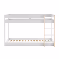 Macao - Lits Superposés Montessori 90x190cm Blanc et Naturel