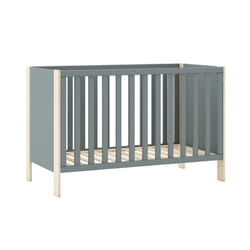 Altobuy - kaina - Lit Bébé 60x120cm mdf et Pin Coloris Gris Vert et Naturel - Vert
