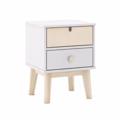 Altobuy 3663738595971, Table de chevet, Blanc, 2 tiroir(s), Bois, 400 mm, 350 mm