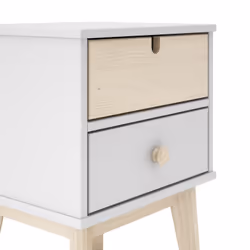 Altobuy 3663738595971 Table de nuit et table de chevet 2 tiroir(s) Blanc