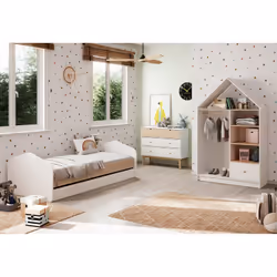 Altobuy - kaina - Dressing Cabane Enfant mdf et Pin Coloris Blanc et Naturel - Blanc