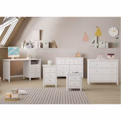 Altobuy - dava - Commode 3 Tiroirs en Pin Massif Blanc - Blanc