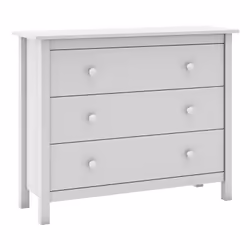 Altobuy - dava - Commode 3 Tiroirs en Pin Massif Blanc - Blanc