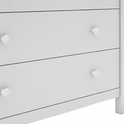 Altobuy - dava - Commode 3 Tiroirs en Pin Massif Blanc - Blanc - Vue supplémentaire 4