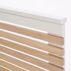 LAUPELL - Pack Lit 140x190cm + 2 Chevets 2 Tiroirs Pin Naturel et Blanc Scandinave - Vue supplémentaire 6