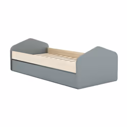 Altobuy - kaina - Pack Lit 90x200cm avec Tiroir + Dressing Cabane Coloris Gris et Naturel