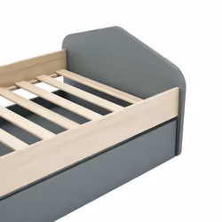 Altobuy - kaina - Pack Lit 90x200cm avec Tiroir + Dressing Cabane Coloris Gris et Naturel - Vue supplémentaire 7