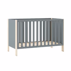 Altobuy - kaina - Pack Lit Bébé 60x120cm + Commode 3 Tiroirs Coloris Gris et Naturel - Vert