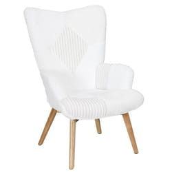 Altobuy - rohan - Fauteuil Imitation Laine Motif Patchwork Blanc - Blanc